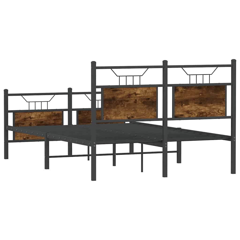 Bettgestell ohne Matratze Räuchereiche 120x190 cm Holzwerkstoff