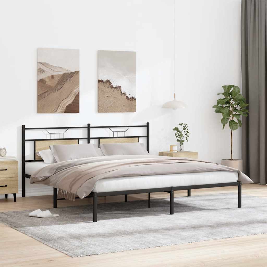 Bettgestell ohne Matratze Sonoma-Eiche 183x203 cm Holzwerkstoff