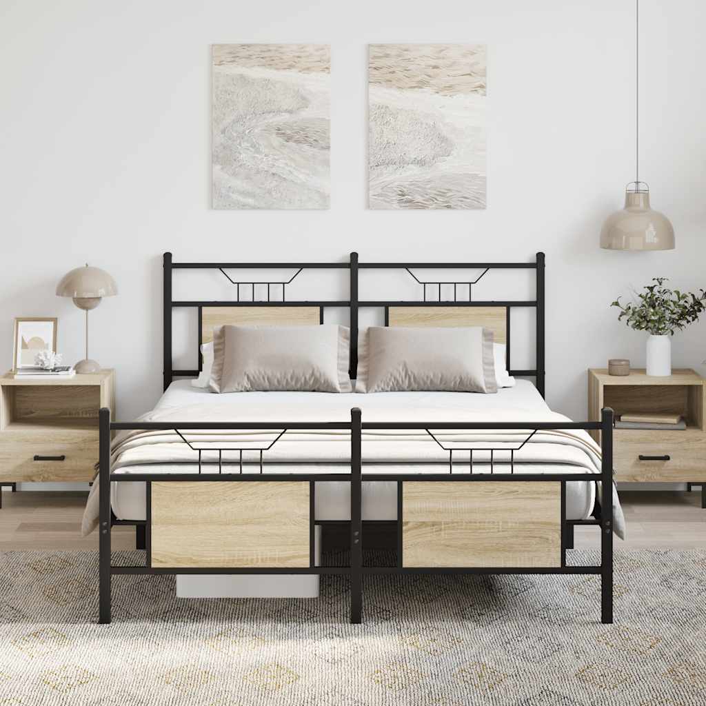 Bettgestell ohne Matratze Sonoma-Eiche 140x200 cm Holzwerkstoff