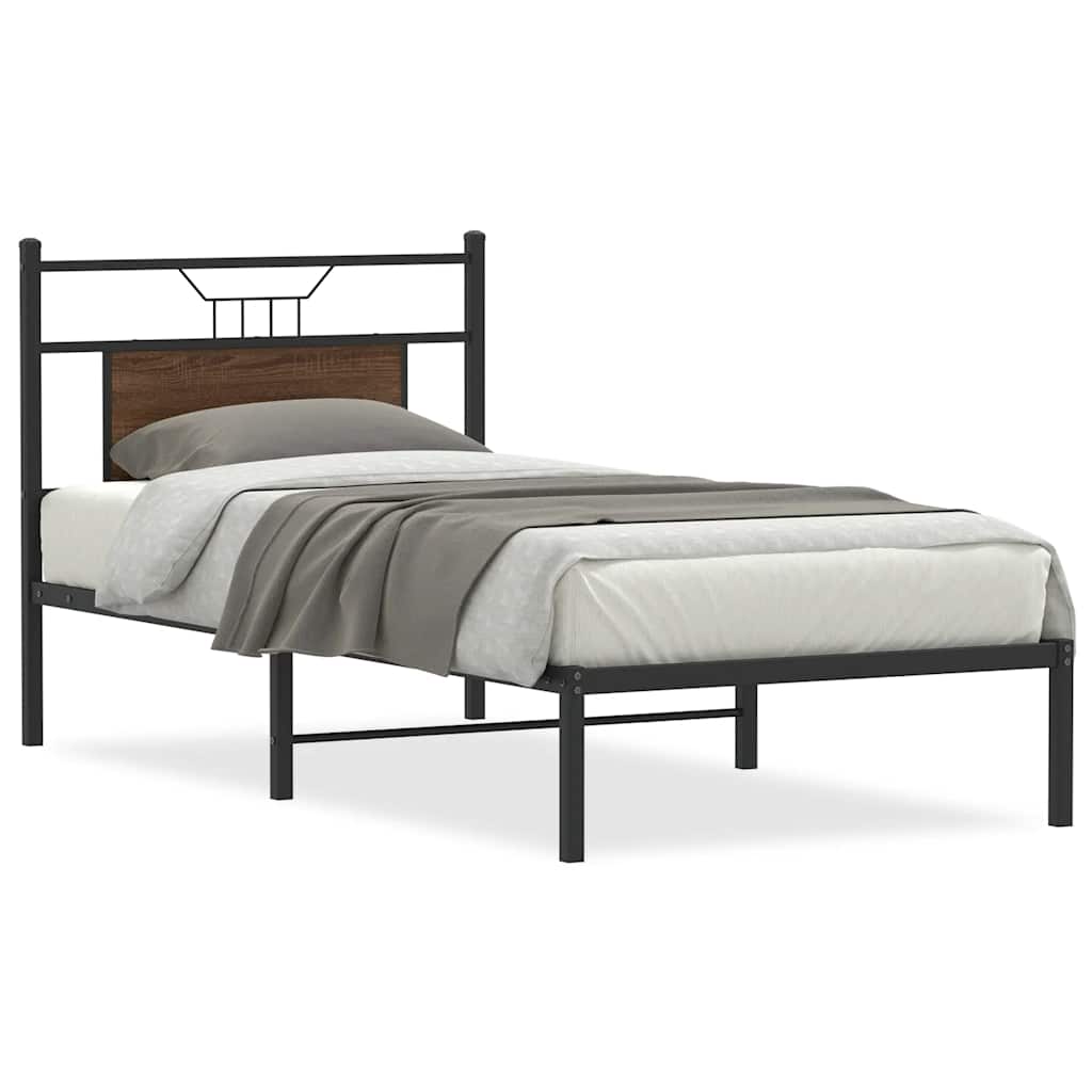 Bettgestell ohne Matratze Braun Eiche 90x190 cm Holzwerkstoff