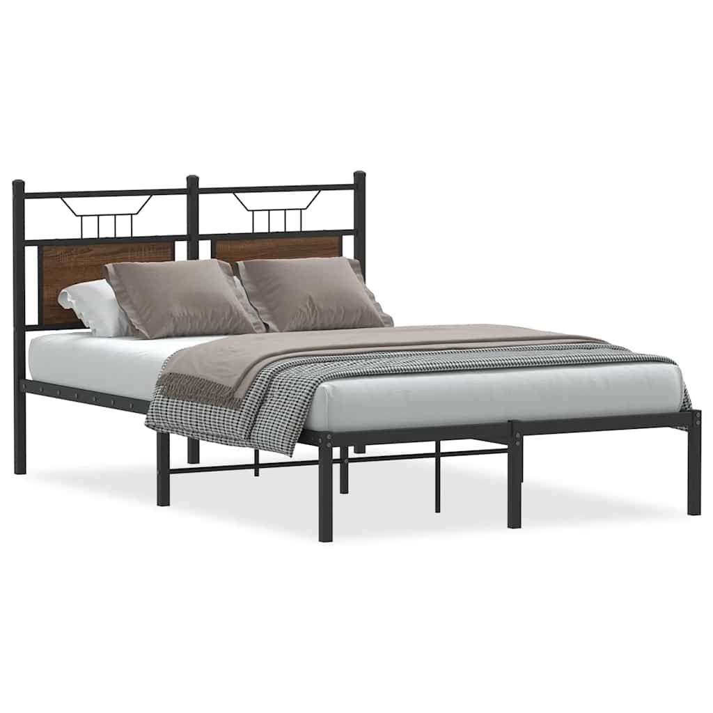 Bettgestell ohne Matratze Braun Eiche 120x190 cm Holzwerkstoff