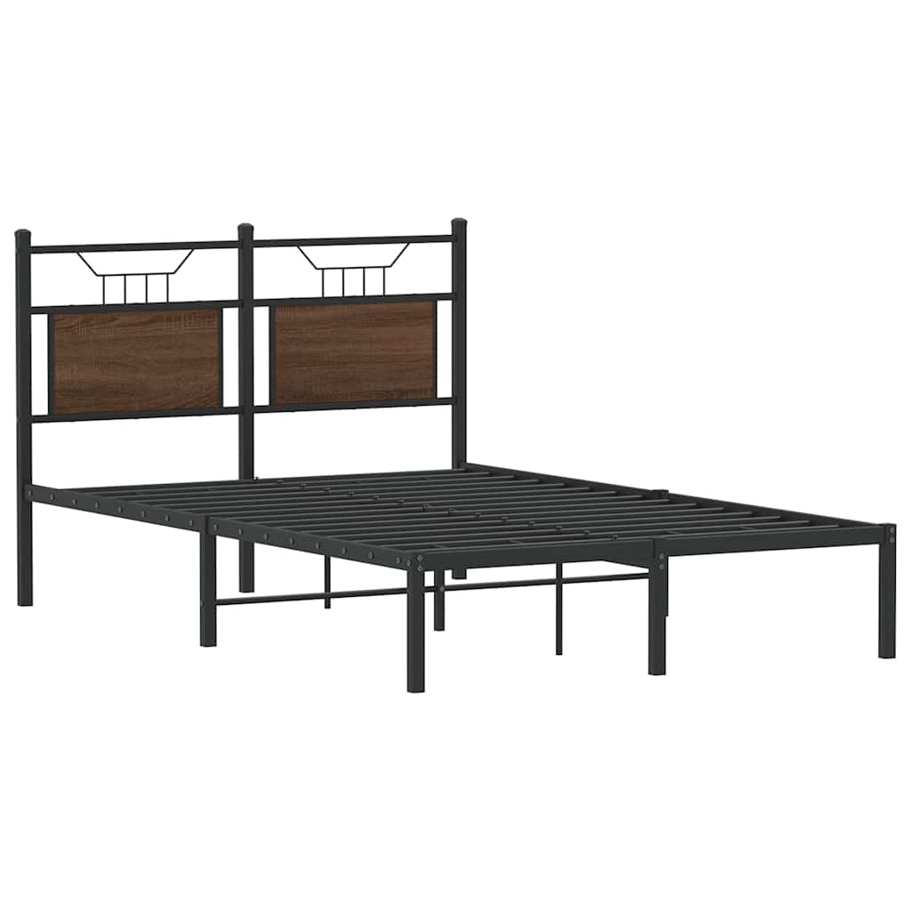 Bettgestell ohne Matratze Braun Eiche 120x190 cm Holzwerkstoff