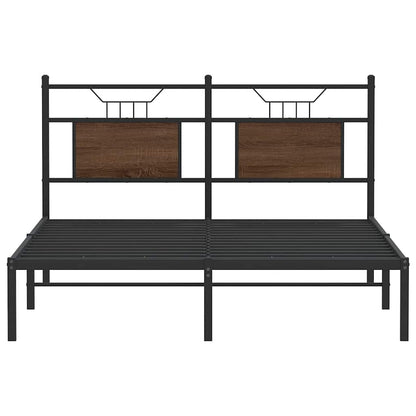 Bettgestell ohne Matratze Braun Eiche 140x200 cm Holzwerkstoff