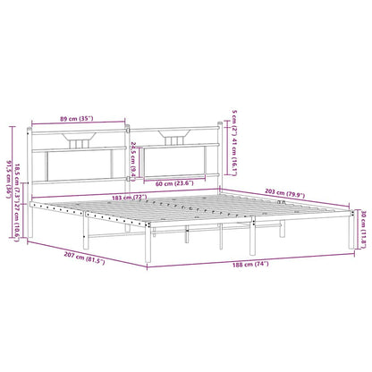 Bettgestell ohne Matratze Braun Eichen-Optik 183x203 cm