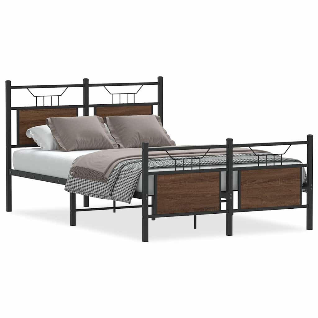 Bettgestell ohne Matratze Braun Eiche 120x190 cm Holzwerkstoff