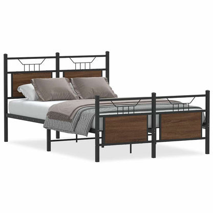Bettgestell ohne Matratze Braun Eiche 120x190 cm Holzwerkstoff