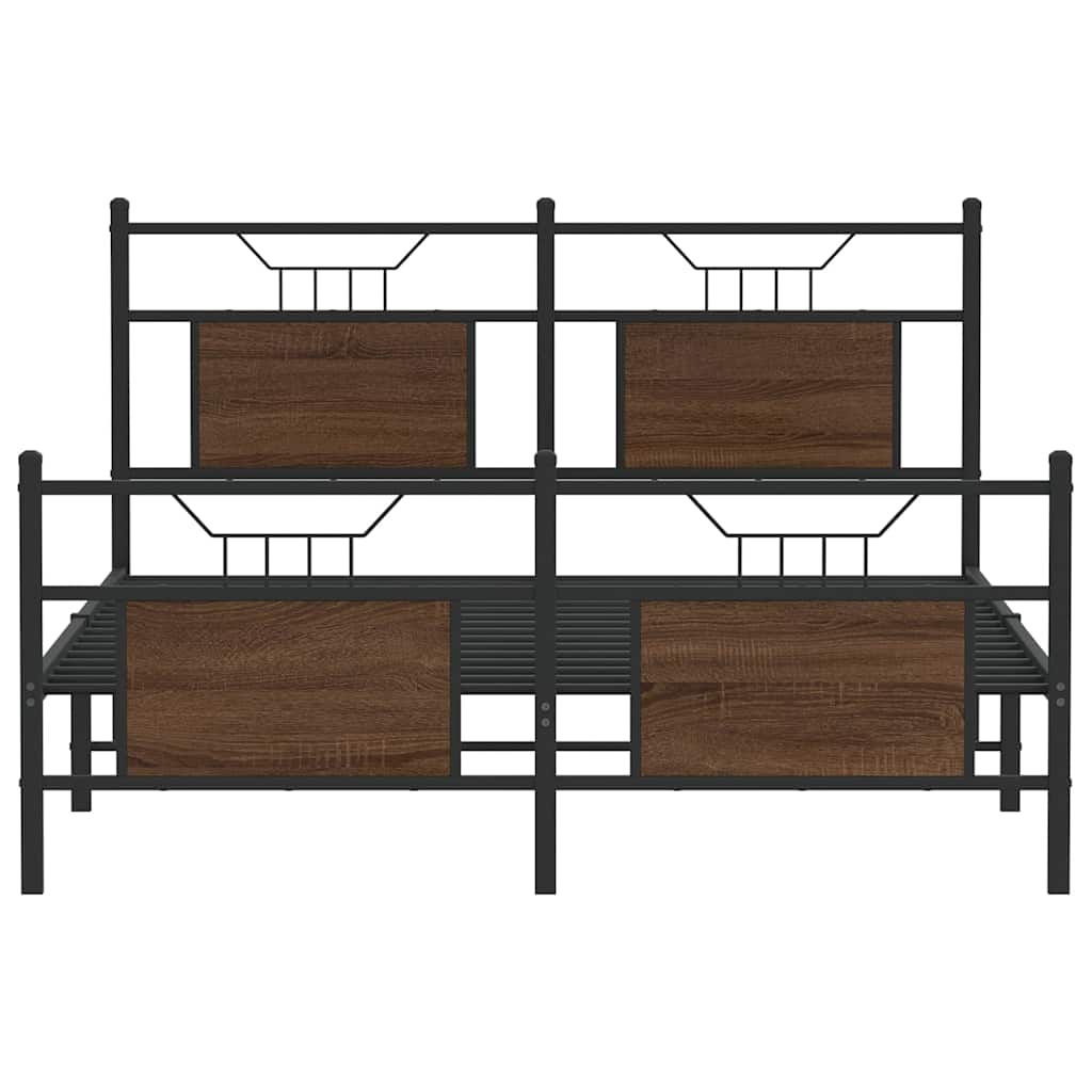 Bettgestell ohne Matratze Braun Eiche 140x200 cm Holzwerkstoff