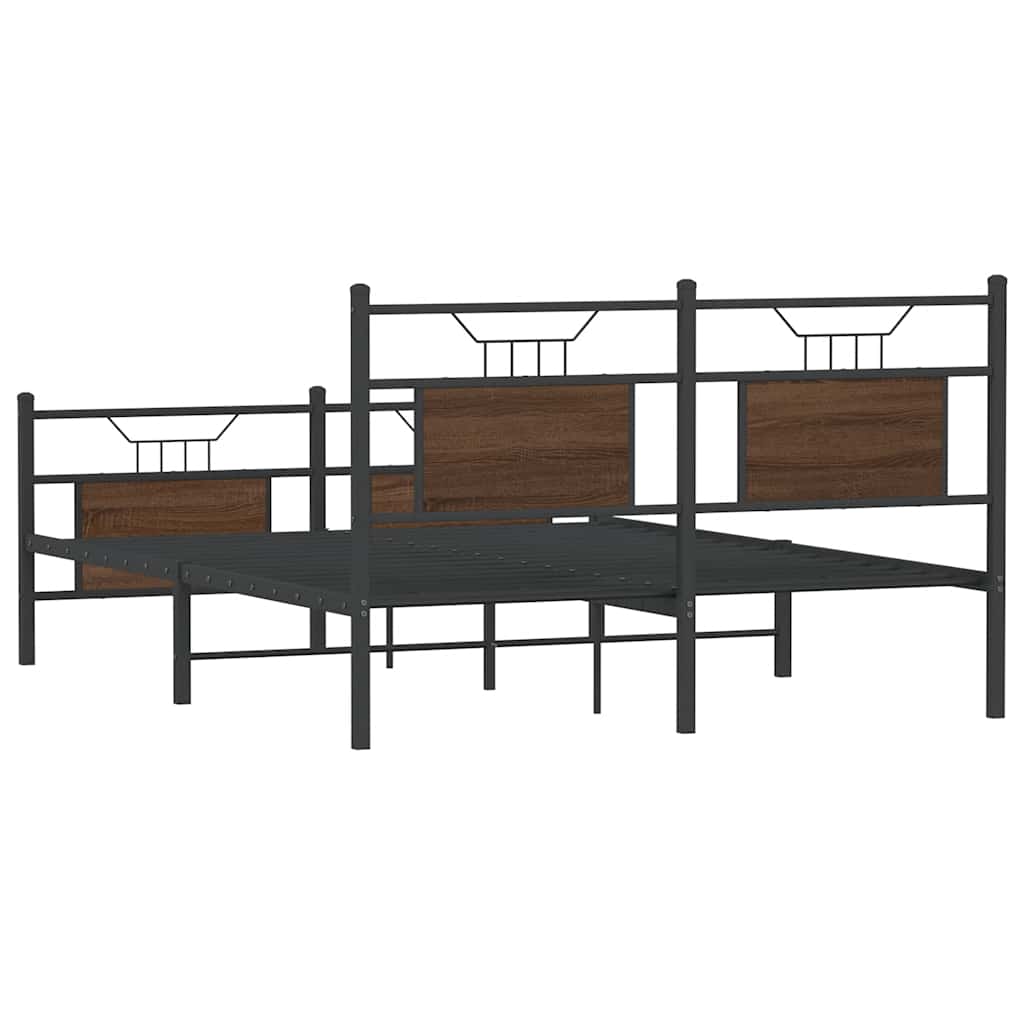 Bettgestell ohne Matratze Braun Eiche 140x200 cm Holzwerkstoff