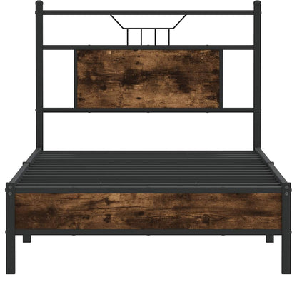 Bettgestell ohne Matratze Räuchereiche 75x190 cm Holzwerkstoff