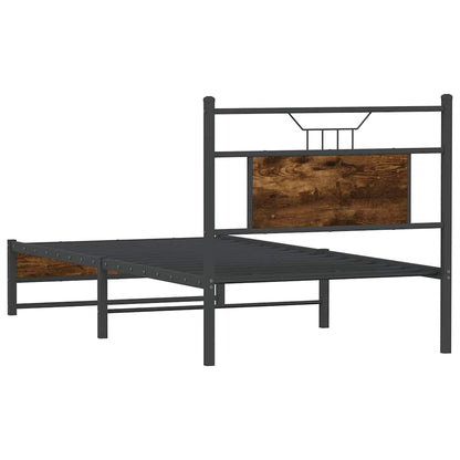 Bettgestell ohne Matratze Räuchereiche 90x190 cm Holzwerkstoff