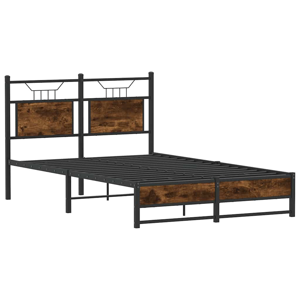 Bettgestell ohne Matratze Räuchereiche 120x190 cm Holzwerkstoff