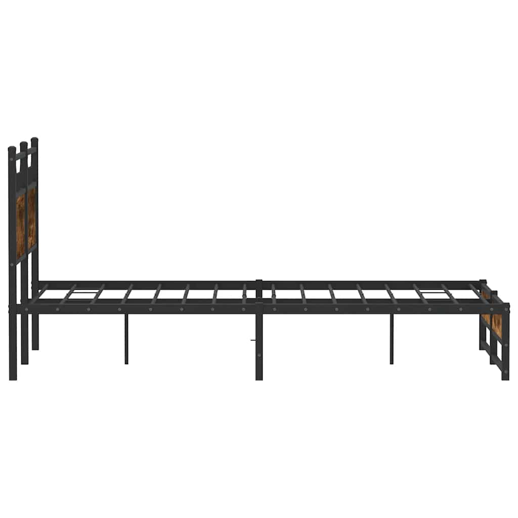 Bettgestell ohne Matratze Räuchereiche 120x190 cm Holzwerkstoff