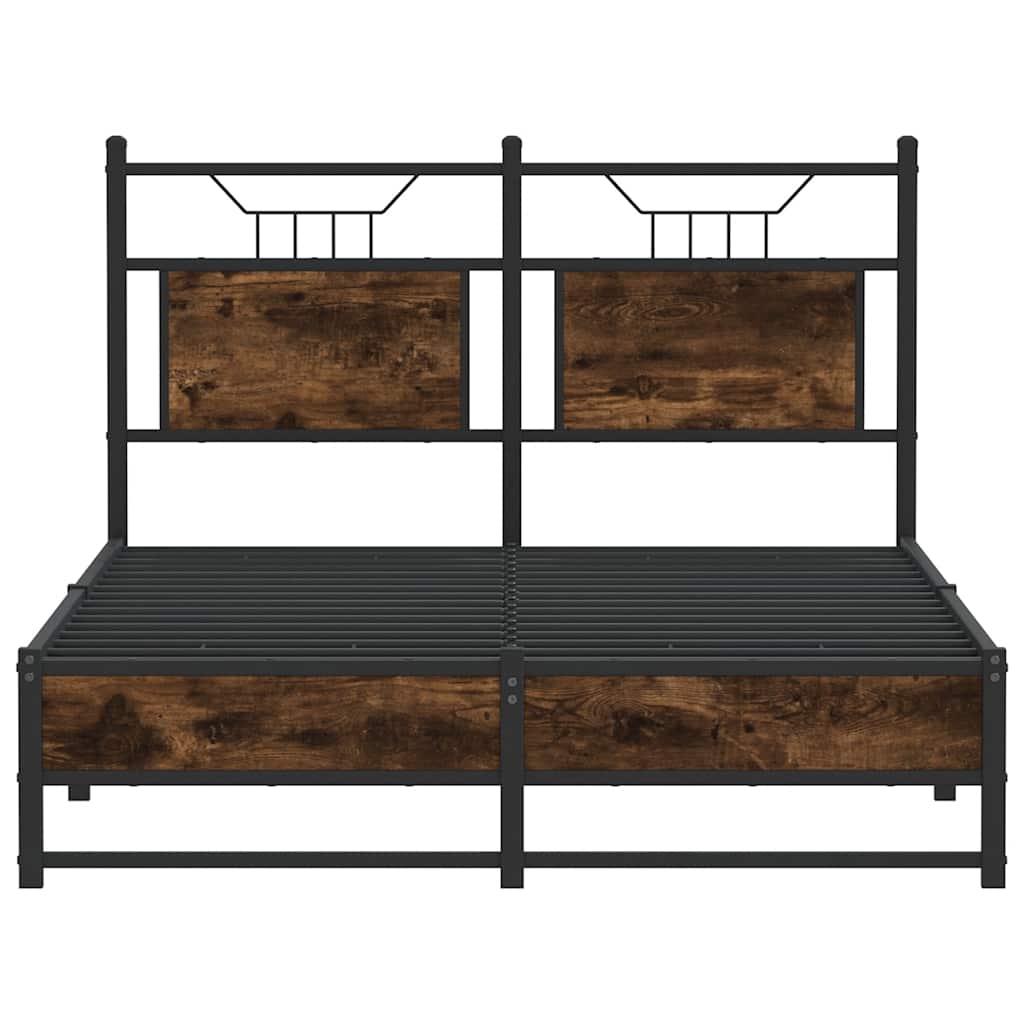 Bettgestell ohne Matratze Räuchereiche 120x200 cm Holzwerkstoff