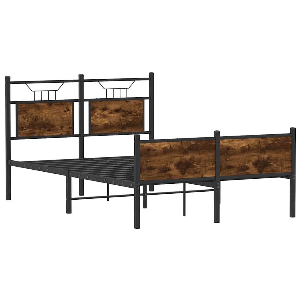 Bettgestell ohne Matratze Räuchereiche 120x200 cm Holzwerkstoff