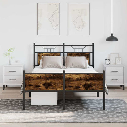 Bettgestell ohne Matratze Räuchereiche 120x200 cm Holzwerkstoff