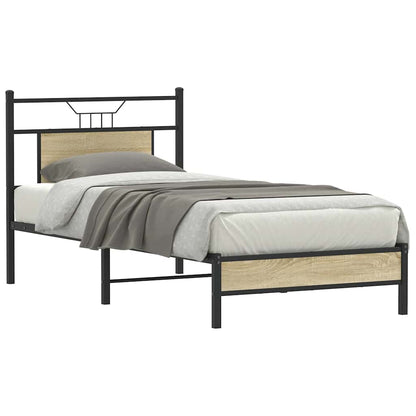 Bettgestell ohne Matratze Sonoma-Eiche 75x190 cm Holzwerkstoff