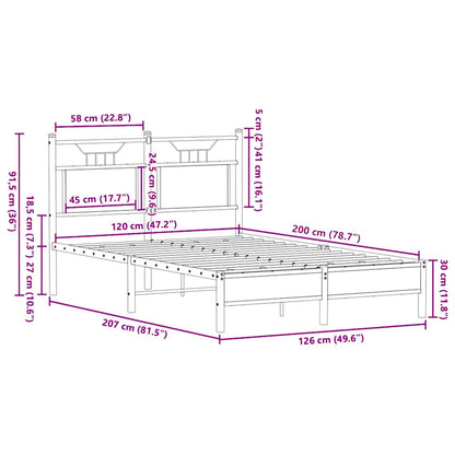 Bettgestell ohne Matratze Sonoma-Eiche 120x200 cm Holzwerkstoff