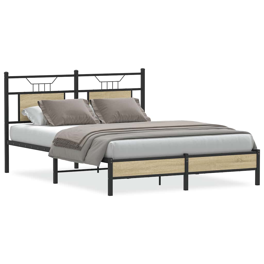 Bettgestell ohne Matratze Sonoma-Eiche 140x200 cm Holzwerkstoff