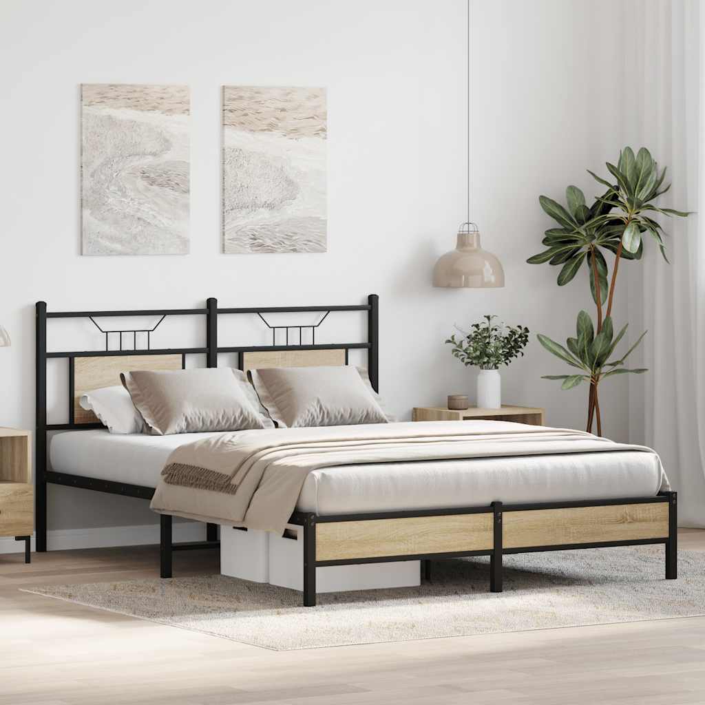 Bettgestell ohne Matratze Sonoma-Eiche 140x200 cm Holzwerkstoff