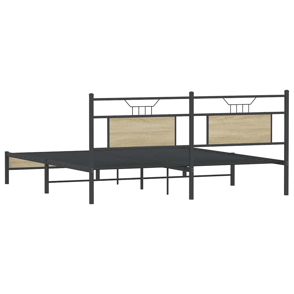 Bettgestell ohne Matratze Sonoma-Eiche 160x200 cm Holzwerkstoff