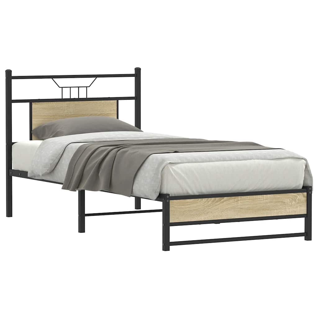 Bettgestell ohne Matratze Sonoma-Eiche 75x190 cm Holzwerkstoff