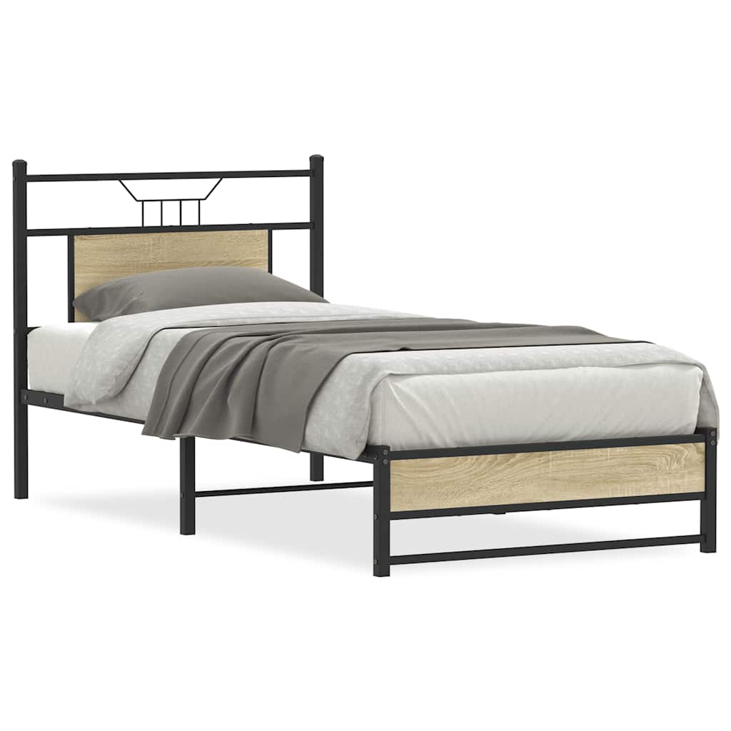 Bettgestell ohne Matratze Sonoma-Eiche 75x190 cm Holzwerkstoff