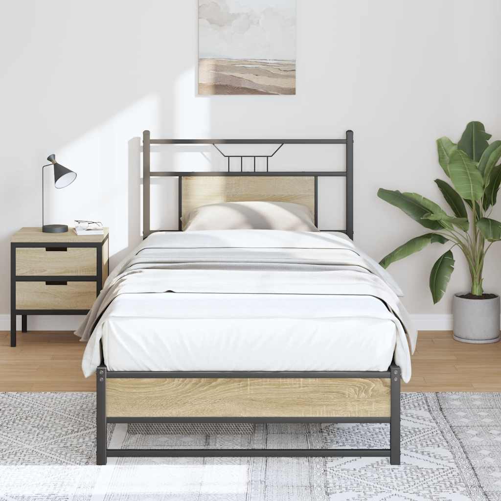 Bettgestell ohne Matratze Sonoma-Eiche 80x200 cm Holzwerkstoff