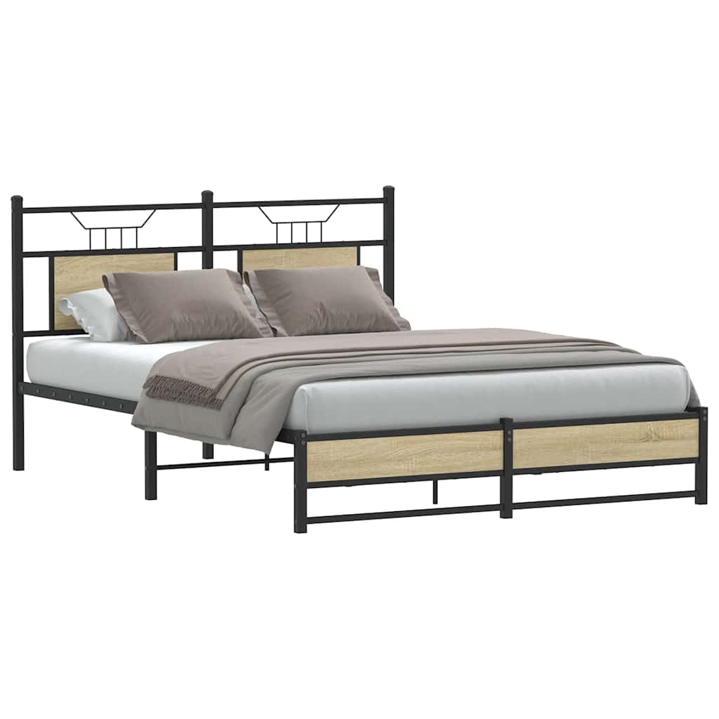 Bettgestell ohne Matratze Sonoma-Eiche 140x190 cm Holzwerkstoff