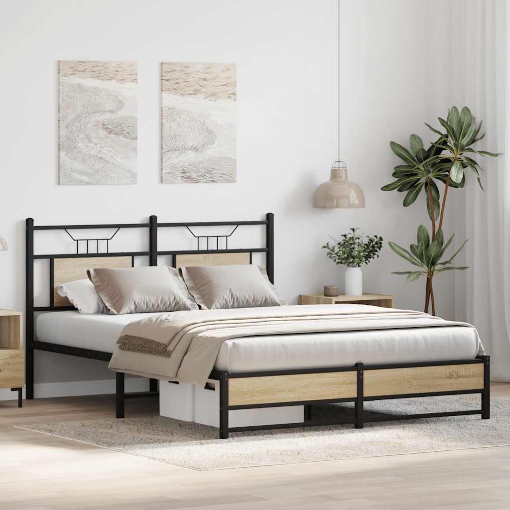 Bettgestell ohne Matratze Sonoma-Eiche 140x190 cm Holzwerkstoff
