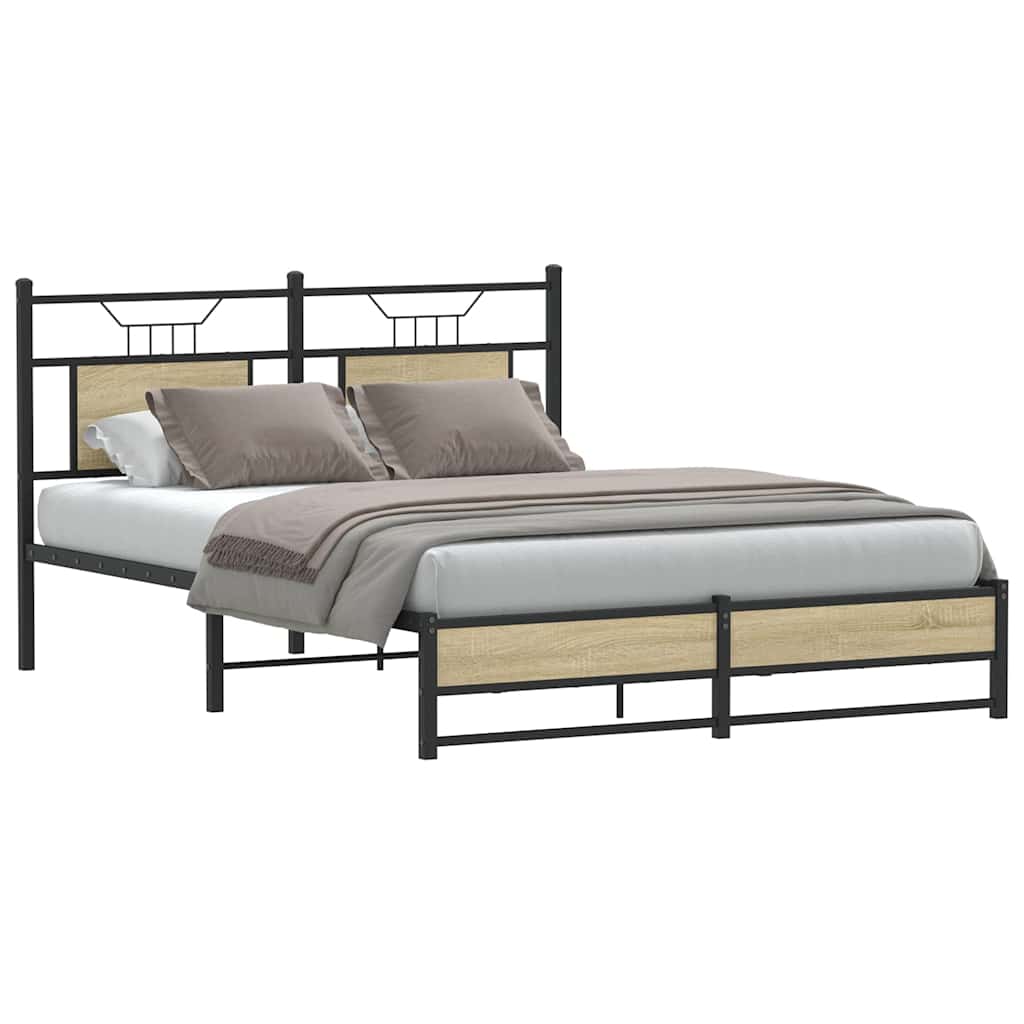 Bettgestell ohne Matratze Sonoma-Eiche 140x200 cm Holzwerkstoff