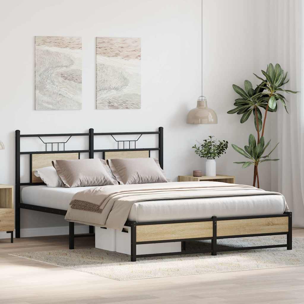Bettgestell ohne Matratze Sonoma-Eiche 140x200 cm Holzwerkstoff
