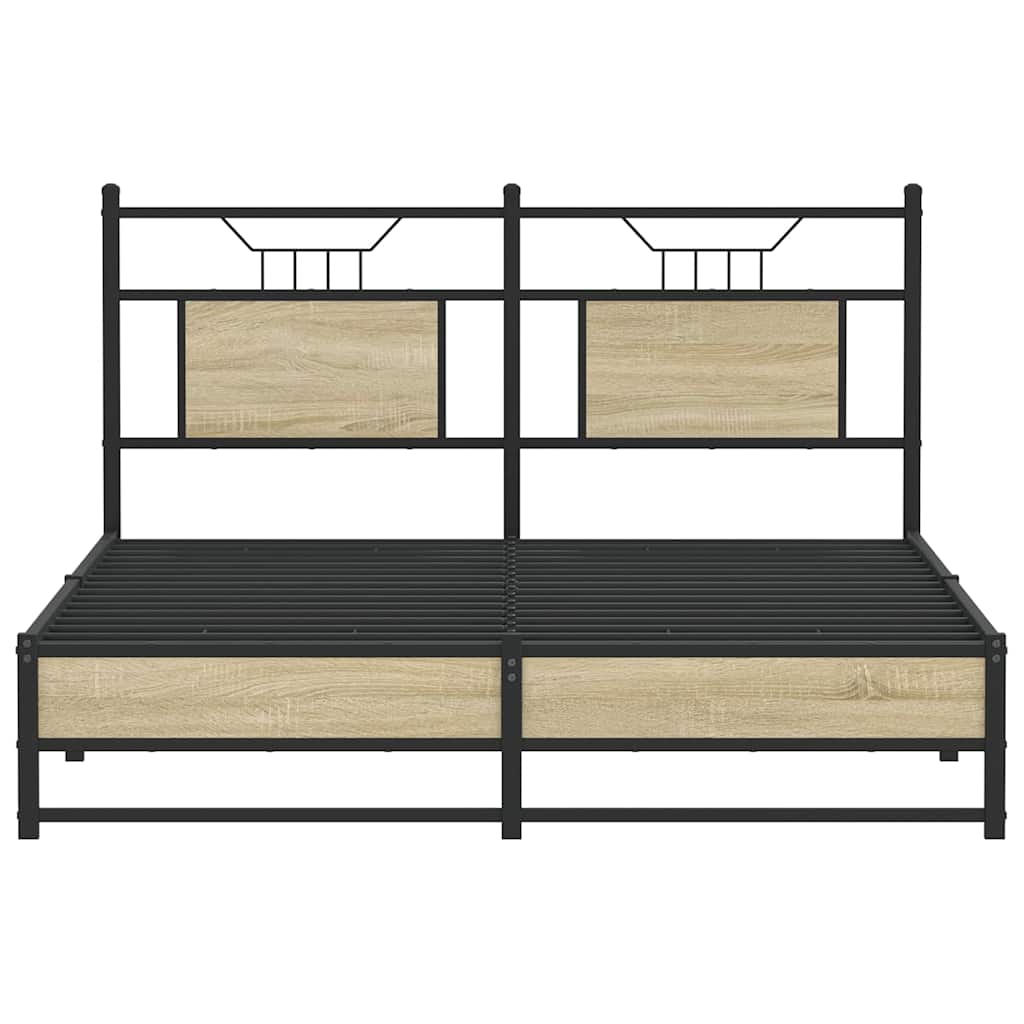 Bettgestell ohne Matratze Sonoma-Eiche 140x200 cm Holzwerkstoff