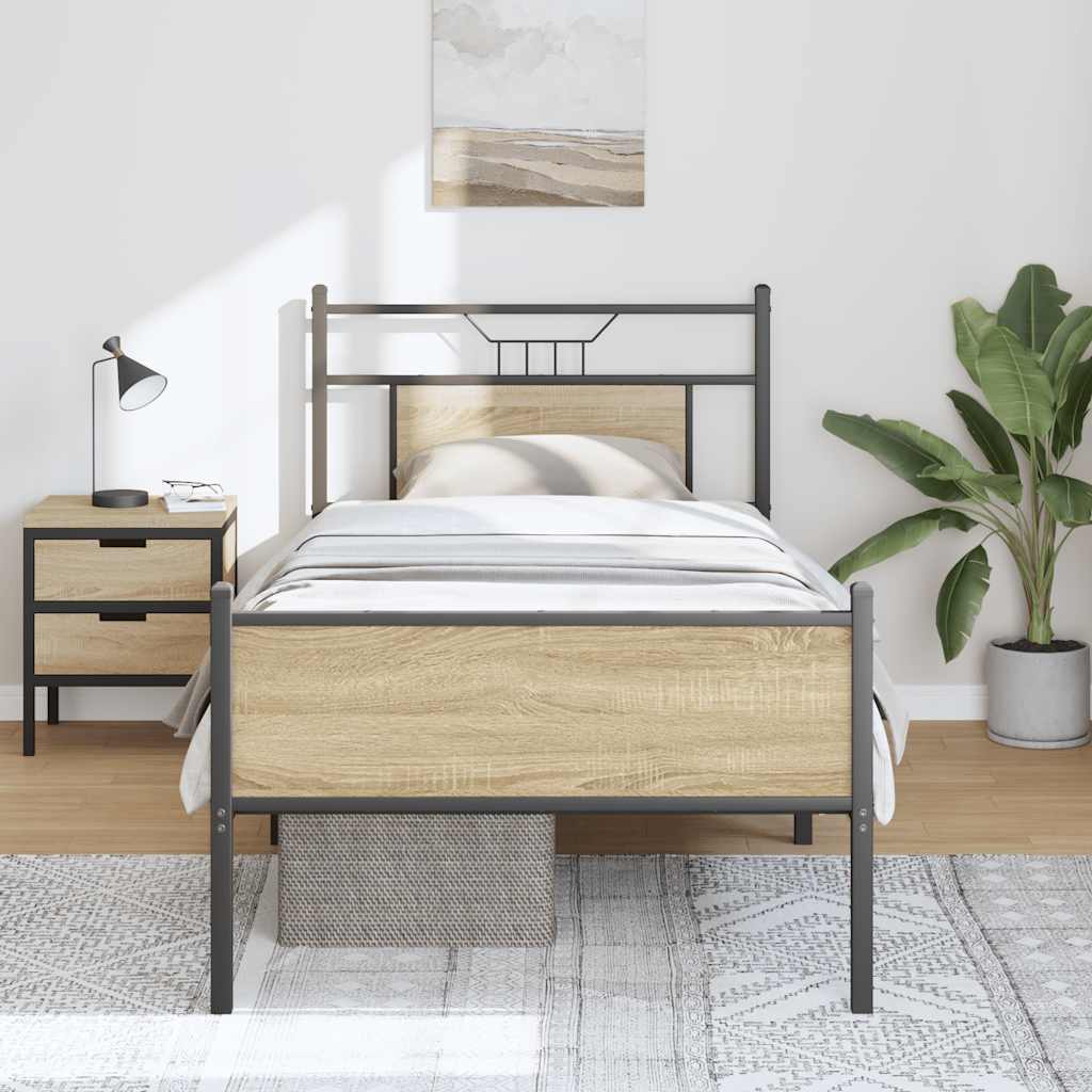 Bettgestell ohne Matratze Sonoma-Eiche 80x200 cm Holzwerkstoff