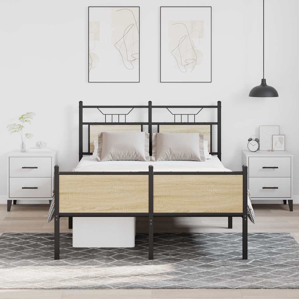 Bettgestell ohne Matratze Sonoma-Eiche 120x190 cm Holzwerkstoff