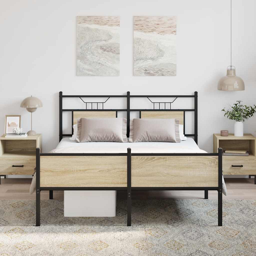 Bettgestell ohne Matratze Sonoma-Eiche 140x200 cm Holzwerkstoff