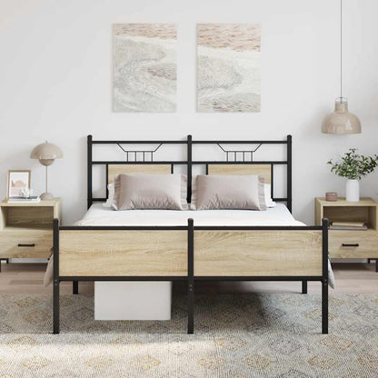 Bettgestell ohne Matratze Sonoma-Eiche 140x200 cm Holzwerkstoff