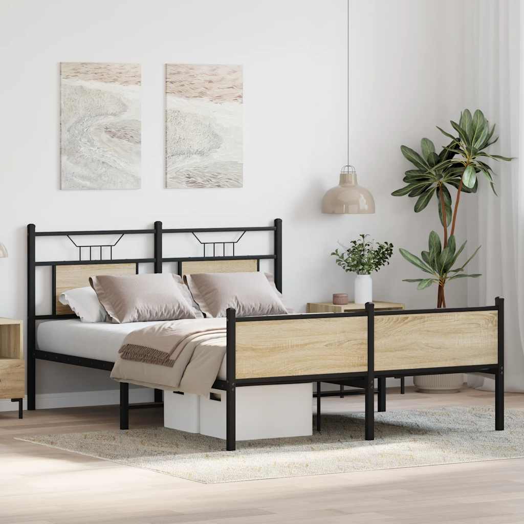 Bettgestell ohne Matratze Sonoma-Eiche 140x200 cm Holzwerkstoff