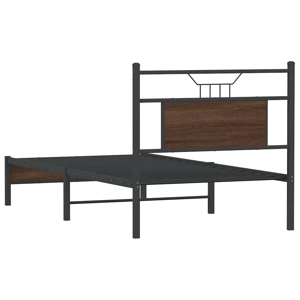 Bettgestell ohne Matratze Braun Eiche 80x200 cm Holzwerkstoff