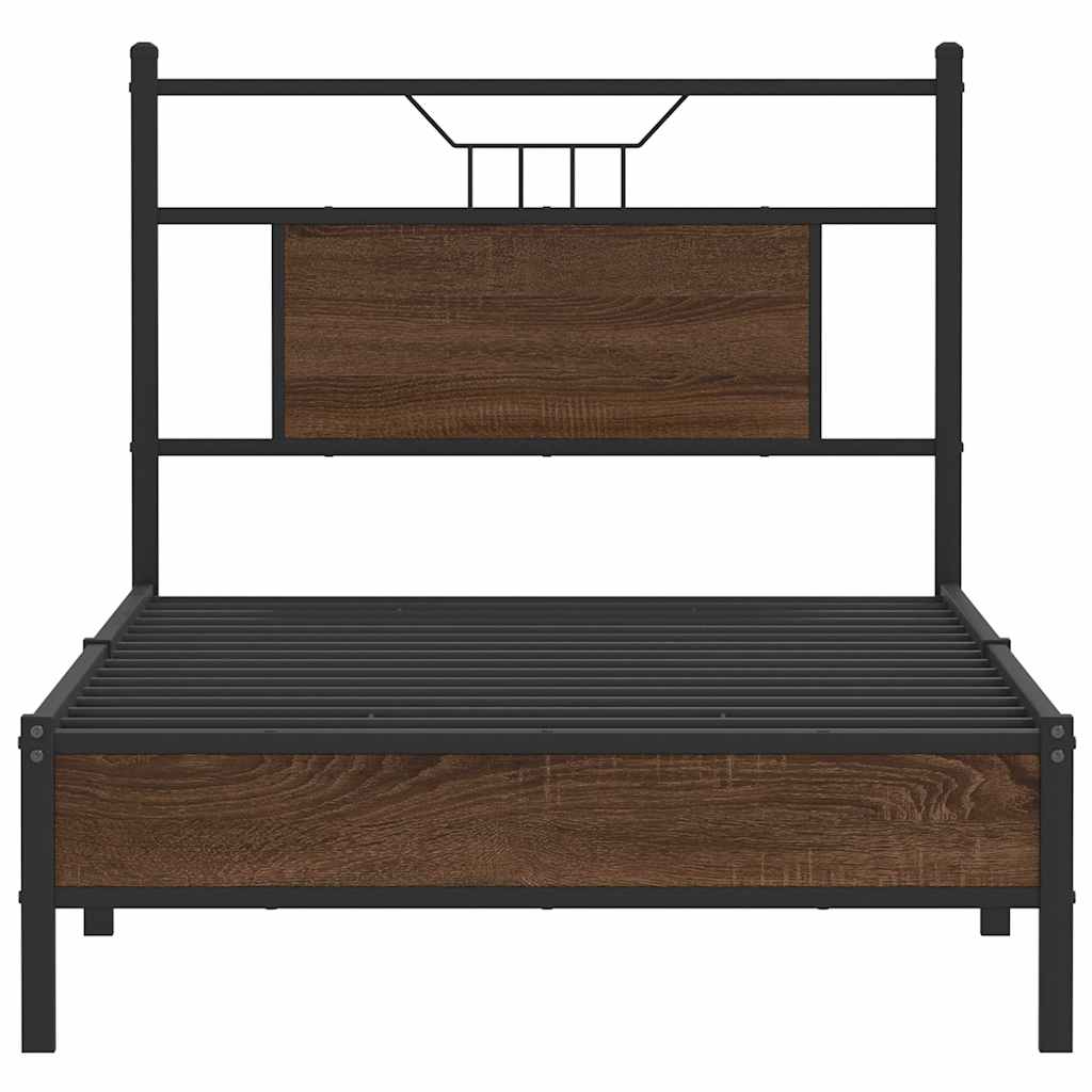 Bettgestell ohne Matratze Braun Eiche 90x190 cm Holzwerkstoff