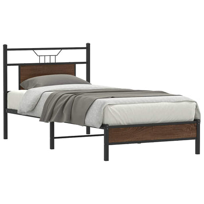 Bettgestell ohne Matratze Braun Eiche 90x190 cm Holzwerkstoff