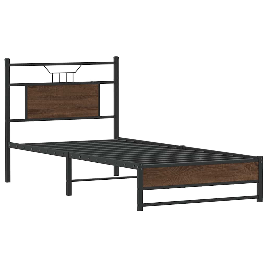 Bettgestell ohne Matratze Braun Eiche 90x190 cm Holzwerkstoff