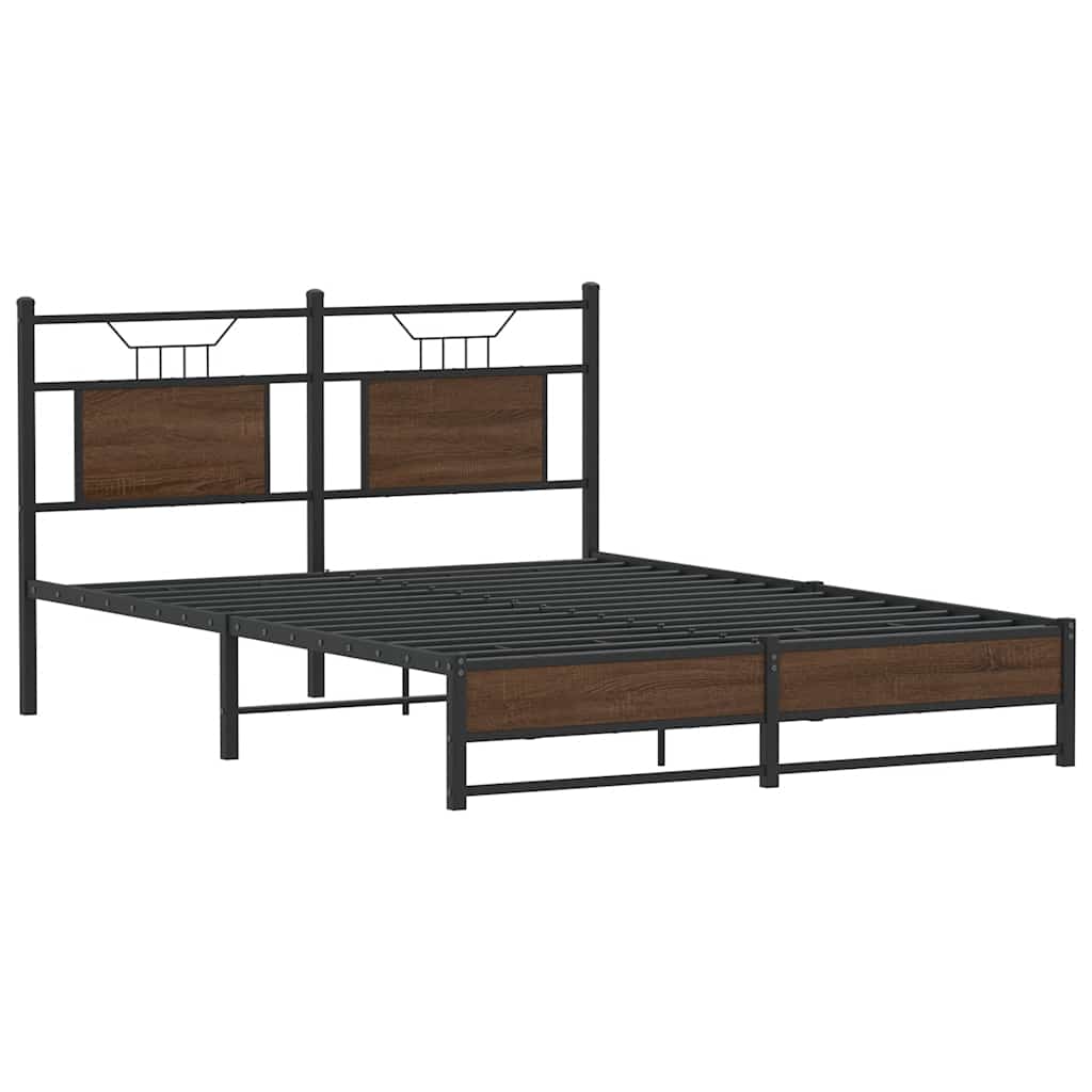 Bettgestell ohne Matratze Braun Eiche 150x200 cm Holzwerkstoff