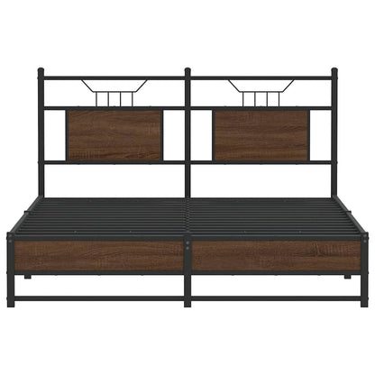 Bettgestell ohne Matratze Braun Eiche 150x200 cm Holzwerkstoff