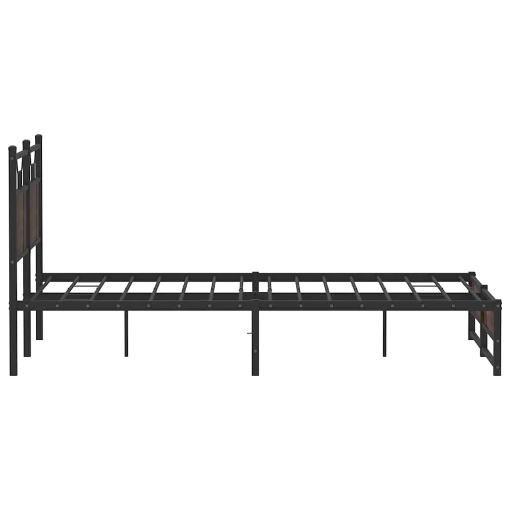 Bettgestell ohne Matratze Braun Eiche 150x200 cm Holzwerkstoff
