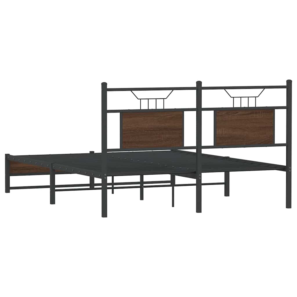 Bettgestell ohne Matratze Braun Eiche 150x200 cm Holzwerkstoff