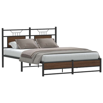 Bettgestell ohne Matratze Braun Eiche 150x200 cm Holzwerkstoff