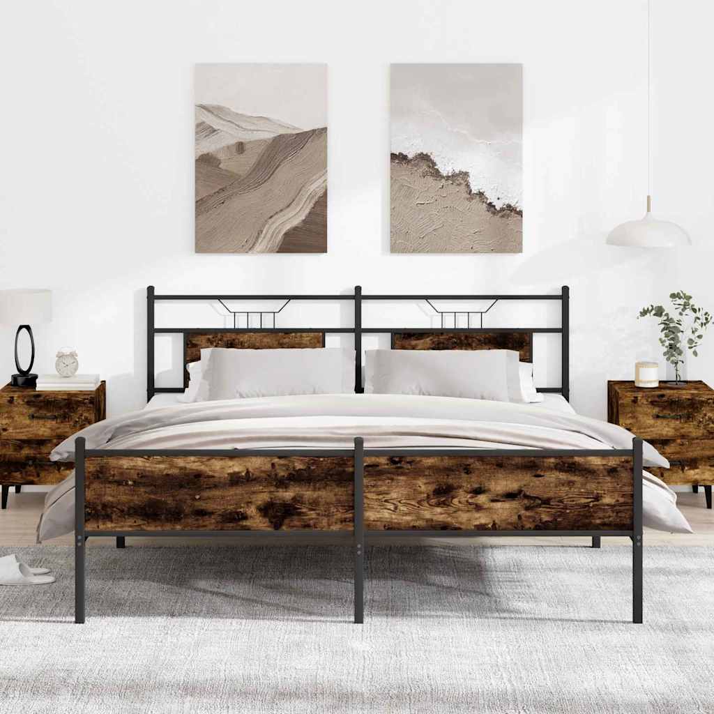 Bettgestell ohne Matratze Braun Eiche 90x190 cm Holzwerkstoff