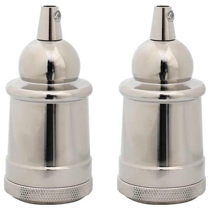 Lampenfassungen 2 Stk. Satin-Nickel E27