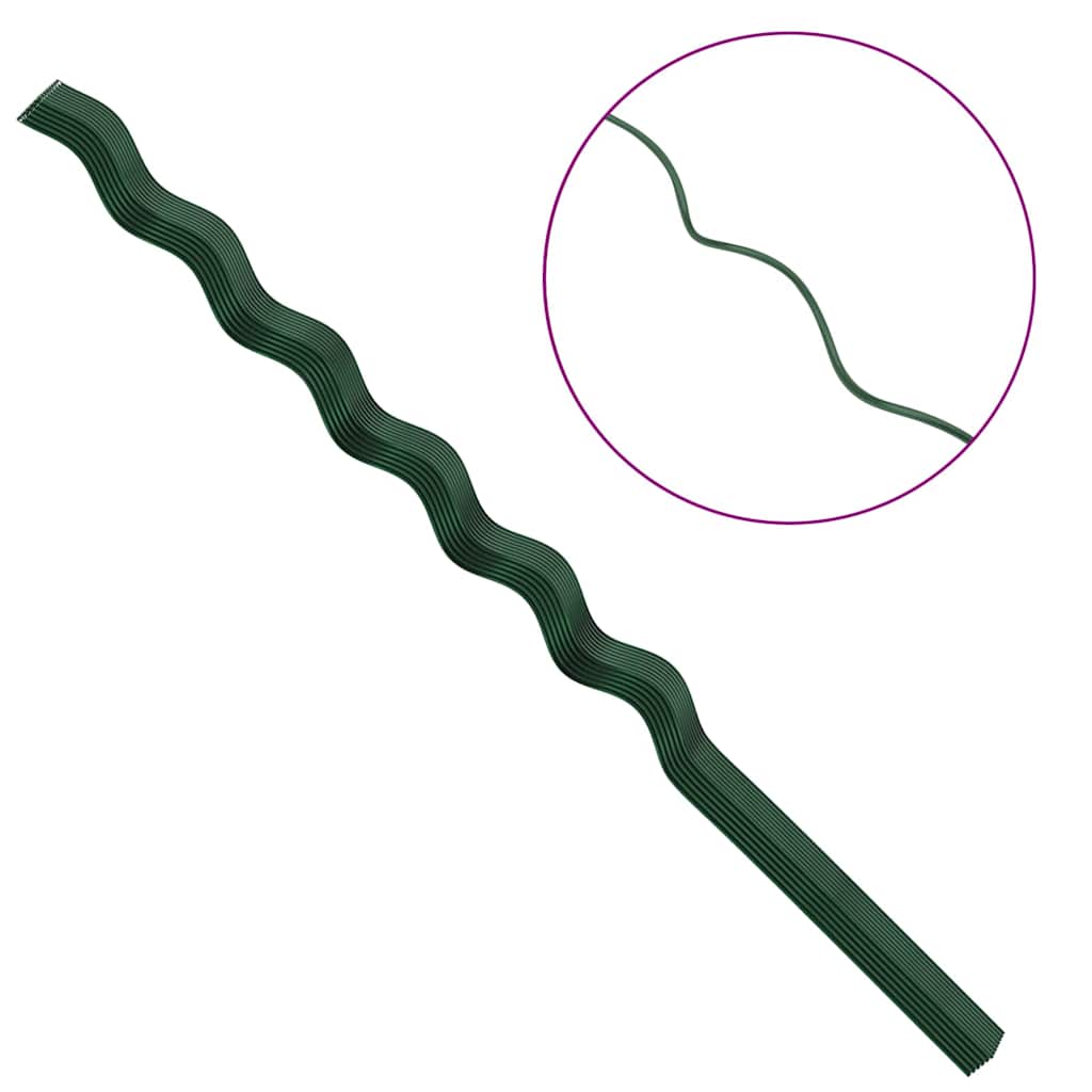 Pflanzenstütze 50 pcs Grün 150 x 0,6 x 0,6 cm Stahl