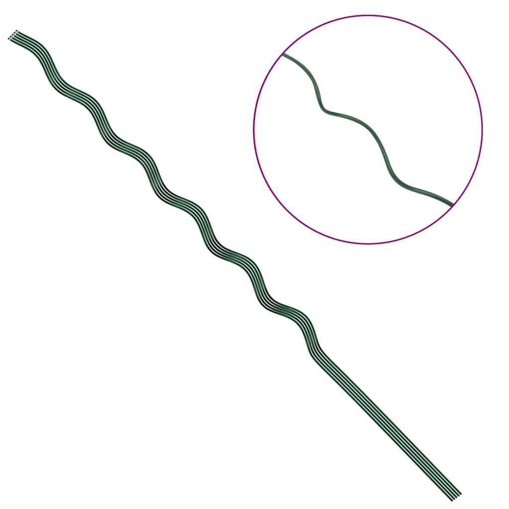 Pflanzenstütze 5 pcs Grün 150 x 0,6 x 0,6 cm Stahl